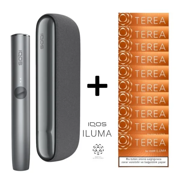 IQOS Iluma Siyah Cihaz+10 Paket Terea Amber Set