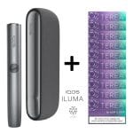 IQOS Iluma Siyah Cihaz+10 Paket Terea Mauve Wave Set