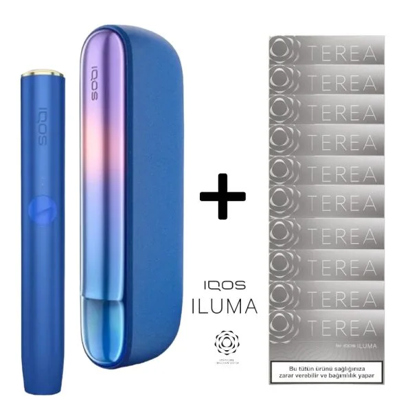 IQOS Iluma Stardrıft Limited Edition Mavi Cihaz+10 Paket Terea Silver Set