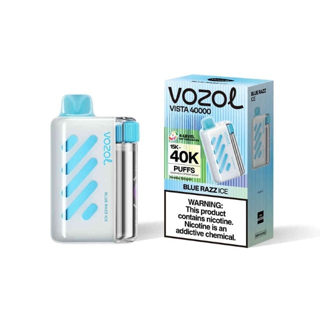 Vozol Vista 40000 Blue Razz Ice-Soğuk Mavi Ahududu - Görsel 2